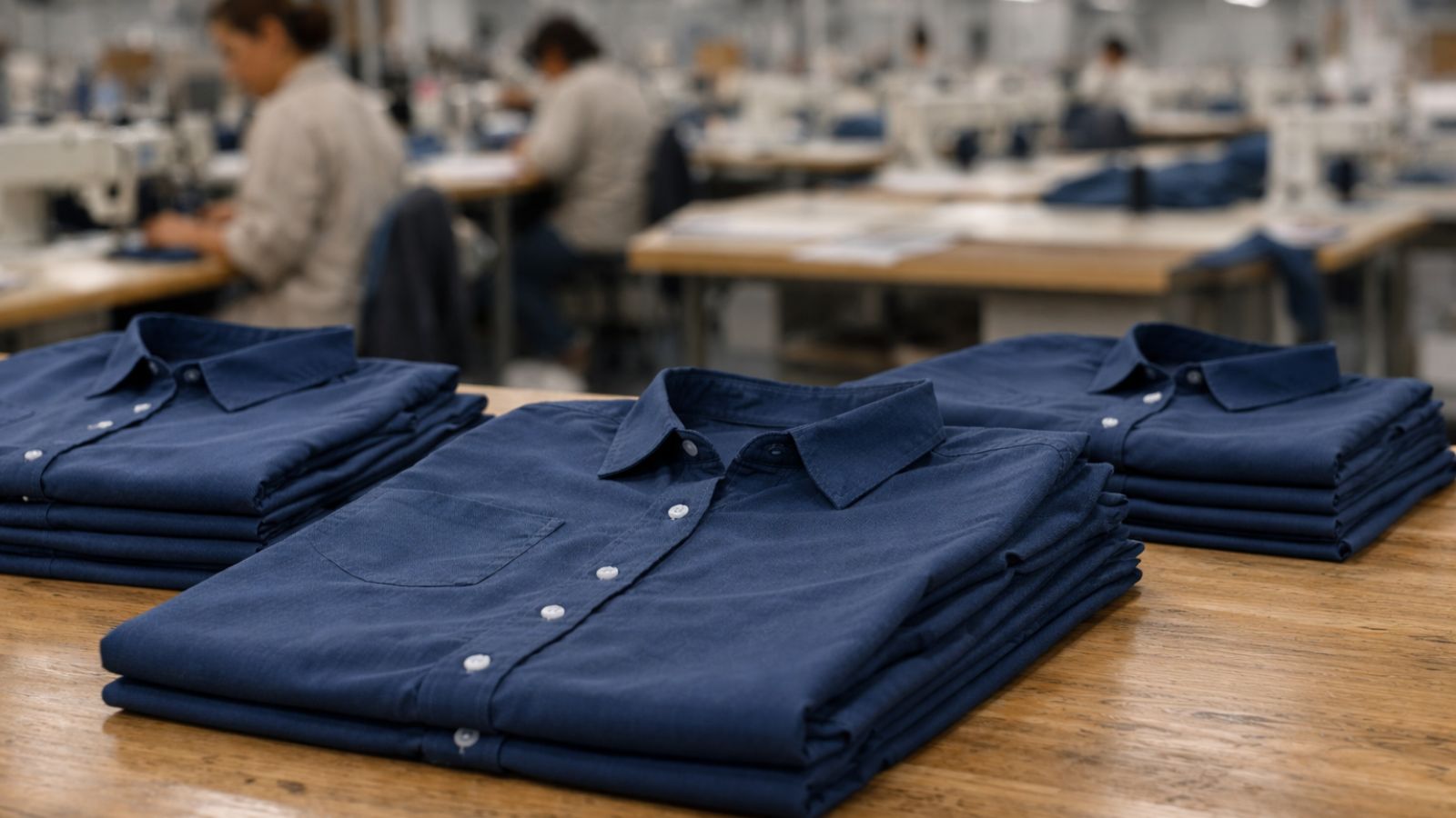 garment production floor with sewing machines